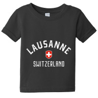 Lausanne Switzerland Swiss Flag Lausanne Baby Tee | Artistshot