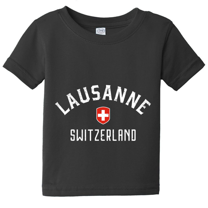 Lausanne Switzerland Swiss Flag Lausanne Baby Tee | Artistshot