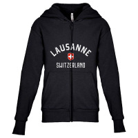 Lausanne Switzerland Swiss Flag Lausanne Youth Zipper Hoodie | Artistshot