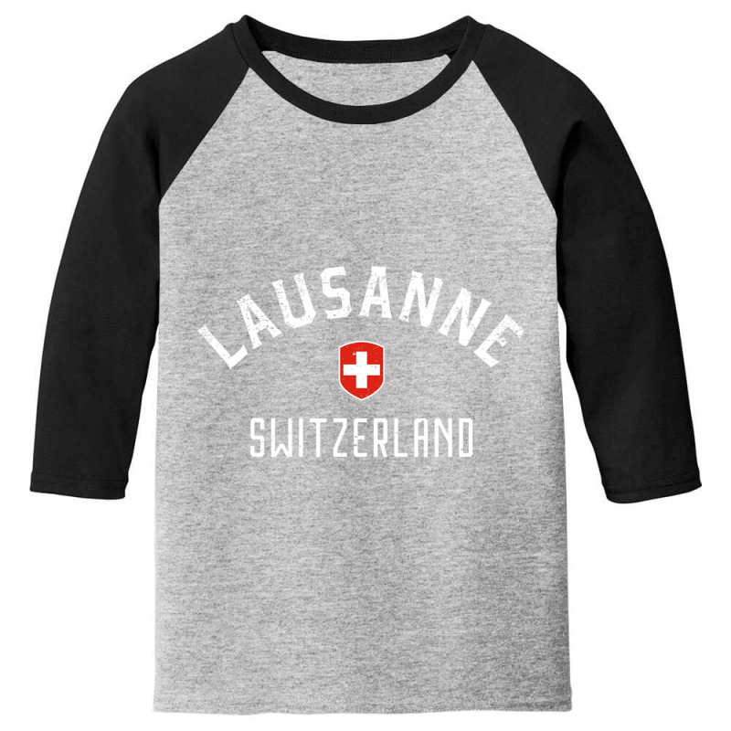 Lausanne Switzerland Swiss Flag Lausanne Youth 3/4 Sleeve | Artistshot