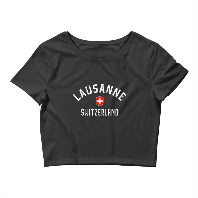 Lausanne Switzerland Swiss Flag Lausanne Crop Top | Artistshot