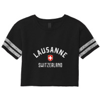 Lausanne Switzerland Swiss Flag Lausanne Scorecard Crop Tee | Artistshot