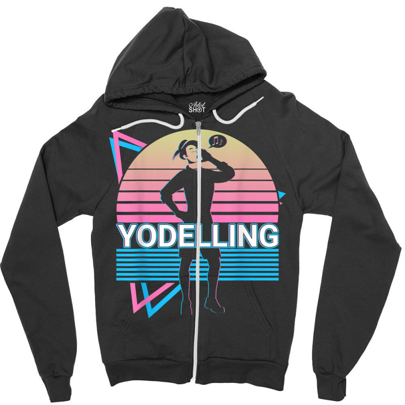 Yodelling Retro Zipper Hoodie | Artistshot