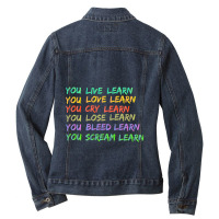 You Learn Alanis Morissette  Active Ladies Denim Jacket | Artistshot