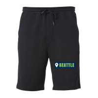 Seattle Check In Location Football Fans Fleece Short | Artistshot