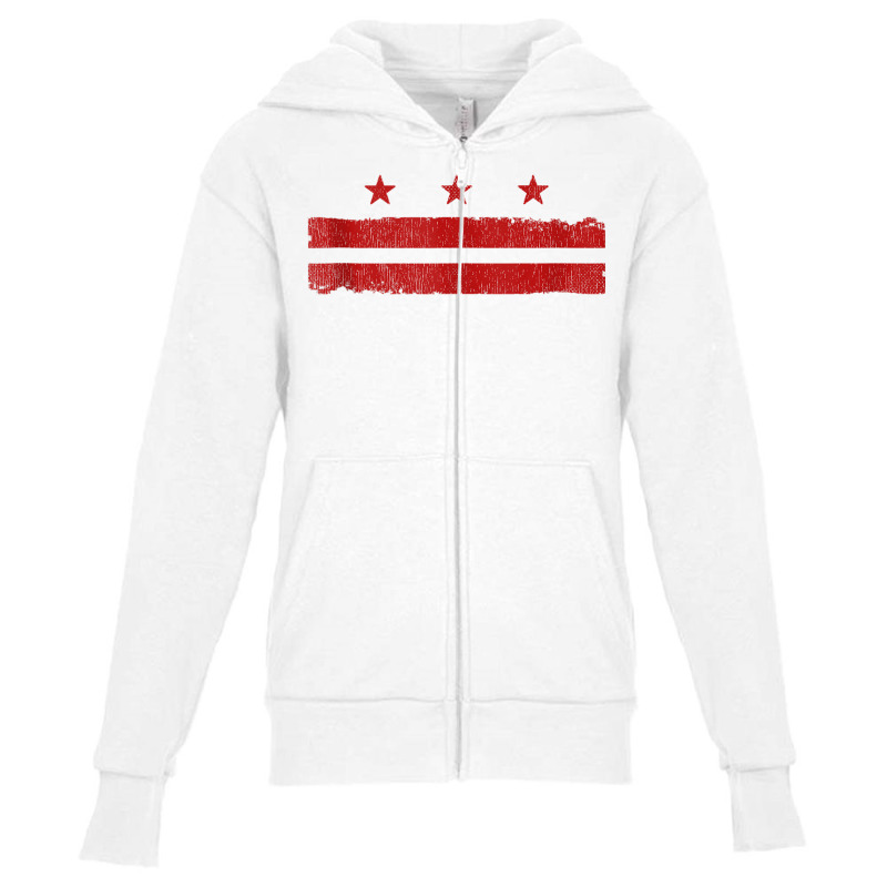 Distressed Washington Dc Flag District Of Columbia Flag Tank Top Youth Zipper Hoodie by cm-arts | Artistshot