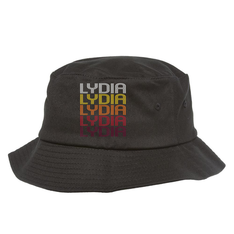 Lydia Retro Wordmark Pattern Vintage Style Bucket Hat | Artistshot