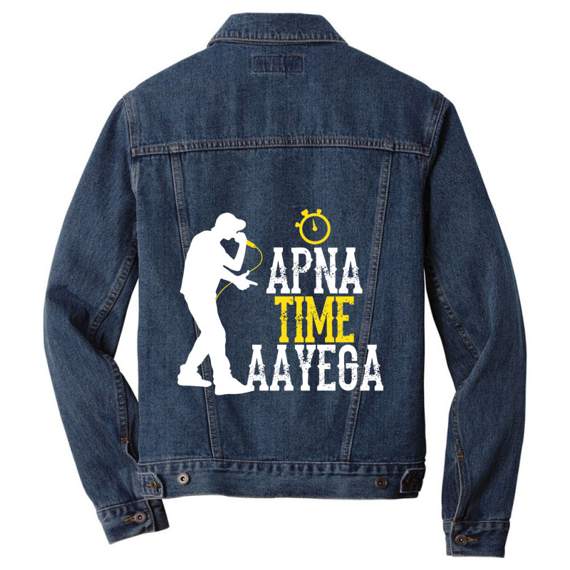 Apna Time Aayega Rapper Hindi Quote Men Denim Jacket by cm-arts | Artistshot