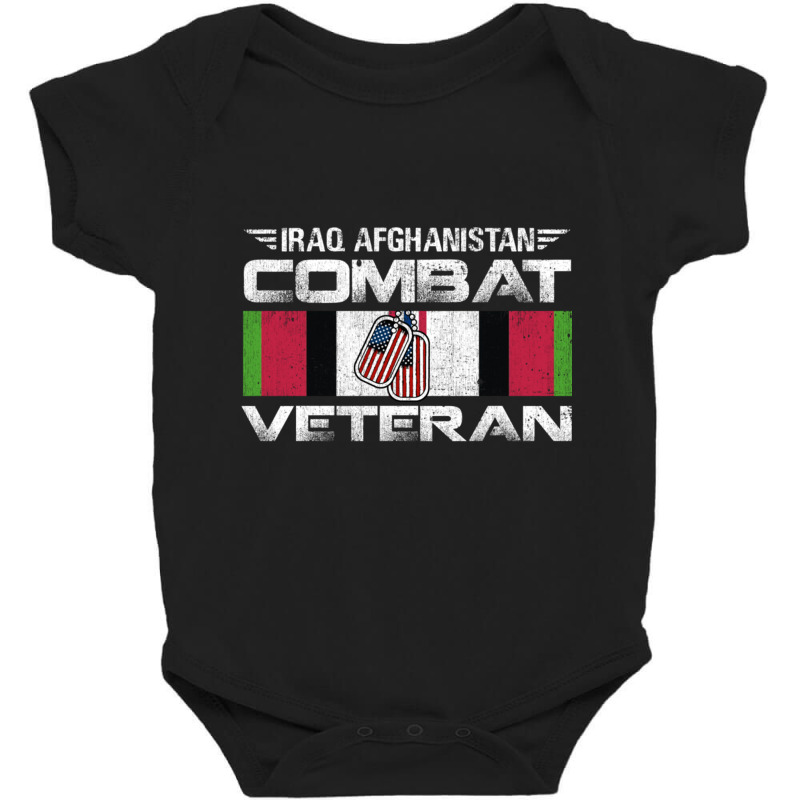 Iraq Afghanistan Combat Veteran Proud Army Military Vintage Pullover H Baby Bodysuit by cm-arts | Artistshot