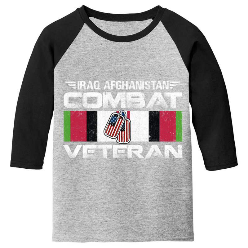 Iraq Afghanistan Combat Veteran Proud Army Military Vintage Pullover H Youth 3/4 Sleeve by cm-arts | Artistshot