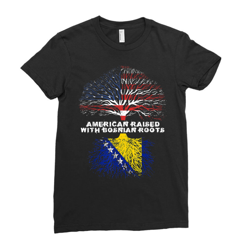 American Raised With Bosnian Roots Bosnia T Shirt Ladies Fitted T-Shirt by cm-arts | Artistshot