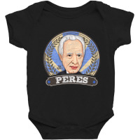 Shimon Peres Israeli President Prime Minister Retro Style Baby Bodysuit | Artistshot