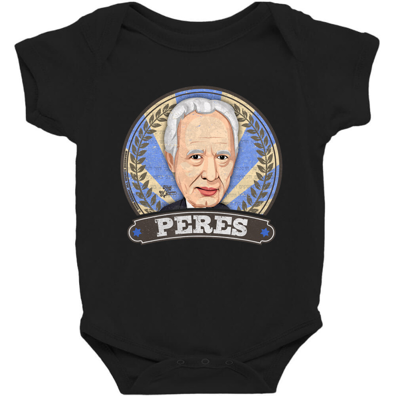 Shimon Peres Israeli President Prime Minister Retro Style Baby Bodysuit by Adcock Salmon | Artistshot