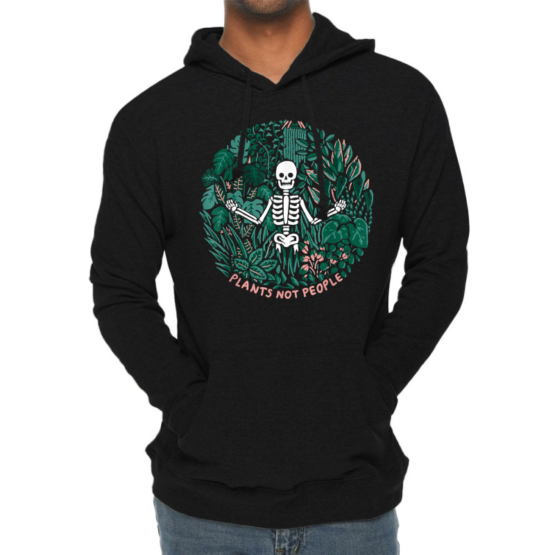 Plants Not People Skeleton Funny Halloween Costume Gift Lightweight Hoodie | Artistshot