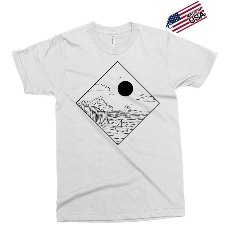 Waves Ocean Minimalism Geometric Landscape Maritime T Shirt Exclusive T-shirt by cm-arts | Artistshot