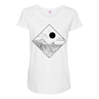 Waves Ocean Minimalism Geometric Landscape Maritime T Shirt Maternity Scoop Neck T-shirt | Artistshot