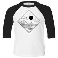 Waves Ocean Minimalism Geometric Landscape Maritime T Shirt Toddler 3/4 Sleeve Tee | Artistshot