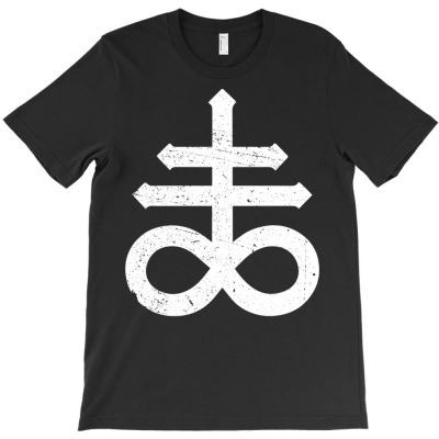 Leviathan Cross Satanic Cross Symbol Distressed Pullover Hoodie T-shirt Designed By Bradshawkristian