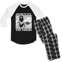 Black Johnny Thunders Classic Men's 3/4 Sleeve Pajama Set | Artistshot