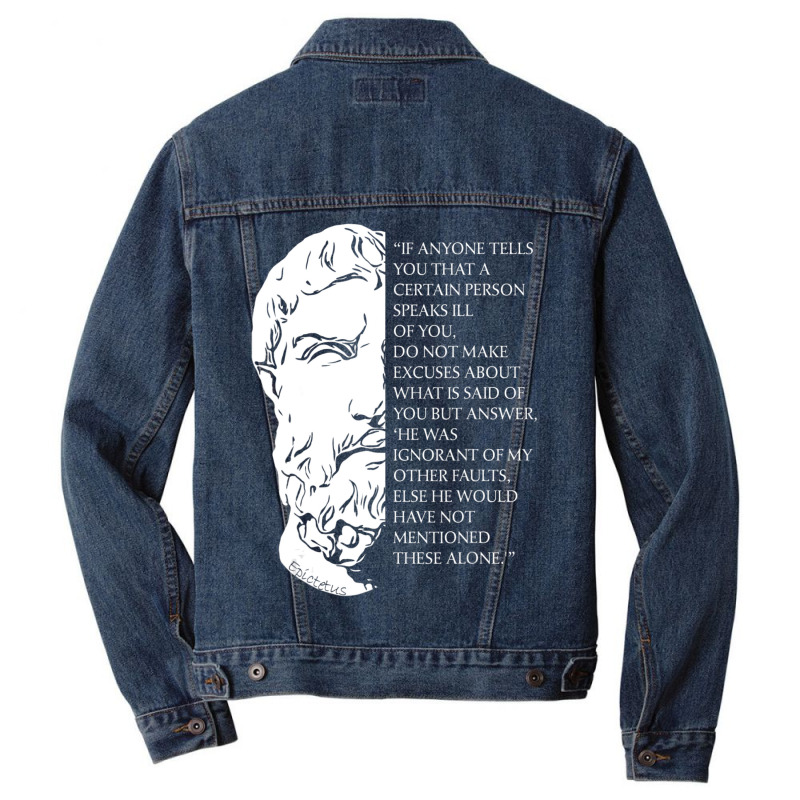 Stoicism Epictetus Stoic Philosophy Quote Faults Men Denim Jacket by cm-arts | Artistshot