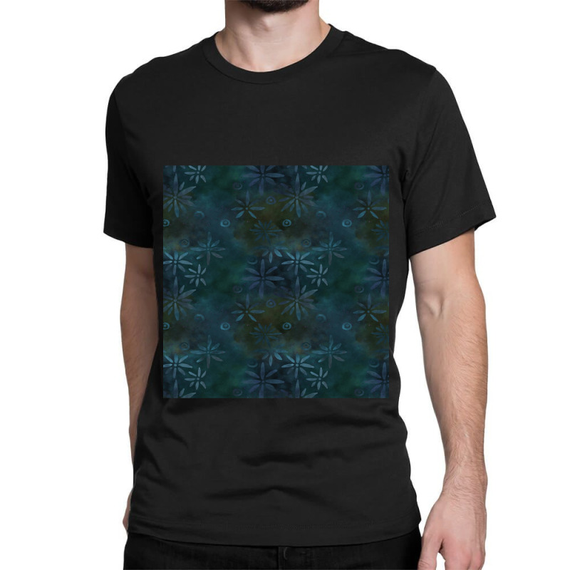 Blue Flowered Batik Pattern Chiffon Top Classic T-shirt | Artistshot