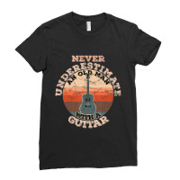 Mens Never Underestimate An Old Man With A Guitar Ladies Fitted T-shirt | Artistshot