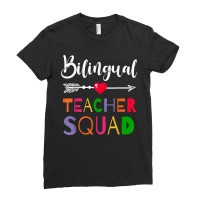 Awesome Bilingual Teacher Squad Funny Colleague Ladies Fitted T-shirt | Artistshot