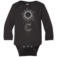 Sun Moon Dreamcatcher Cool Nature Minimal Art Artist Long Sleeve Baby Bodysuit | Artistshot