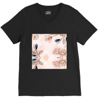 Hand Painted Watercolor Floral Batik Pattern V-neck Tee | Artistshot