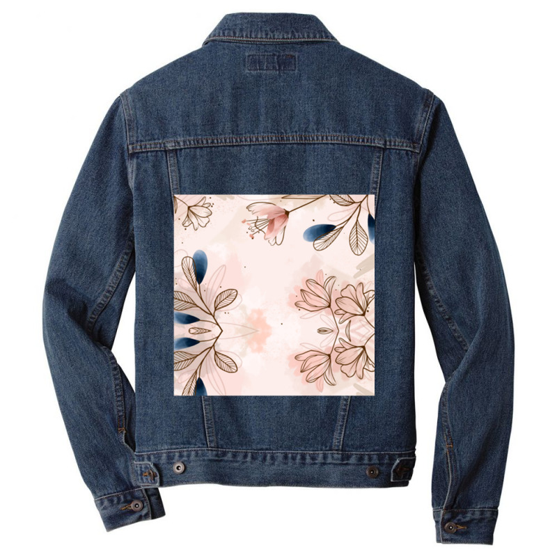 Hand Painted Watercolor Floral Batik Pattern Men Denim Jacket | Artistshot