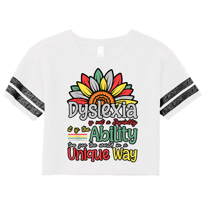 Dyslexia Is Not Disability Dyslexia Awareness Silver Ribbon T Shirt Scorecard Crop Tee by cm-arts | Artistshot