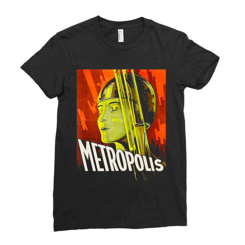 Mens Metropolis 1927 Movie Poster Ladies Fitted T-Shirt by cm-arts | Artistshot