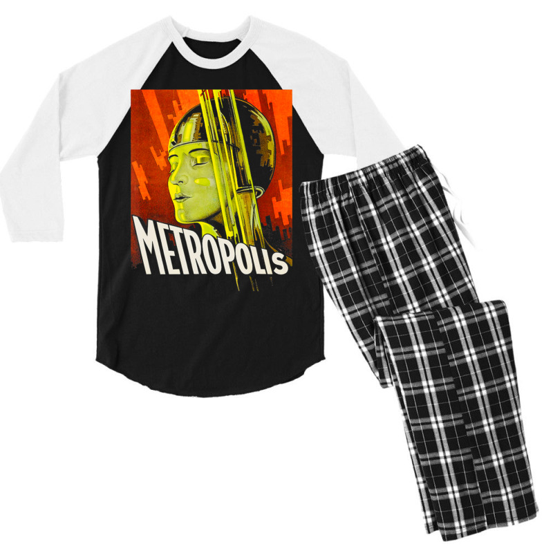 Mens Metropolis 1927 Movie Poster Men's 3/4 Sleeve Pajama Set by cm-arts | Artistshot