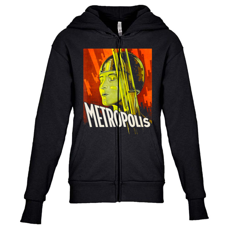 Mens Metropolis 1927 Movie Poster Youth Zipper Hoodie by cm-arts | Artistshot