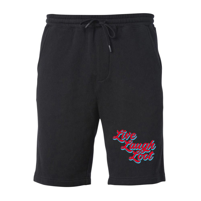 Live Laugh Loot (worn - Red Cyan) Fleece Short by Kuwannin528 | Artistshot