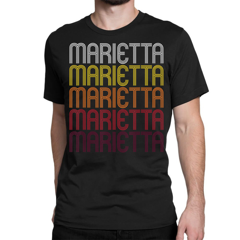 Marietta Retro Wordmark Pattern Vintage Style Classic T-shirt | Artistshot