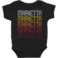 Marietta Retro Wordmark Pattern Vintage Style Baby Bodysuit | Artistshot