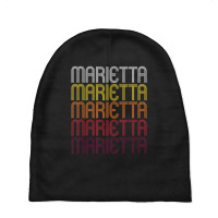 Marietta Retro Wordmark Pattern Vintage Style Baby Beanies | Artistshot