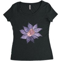 Purple Batik Flower Women's Triblend Scoop T-shirt | Artistshot