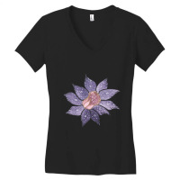 Purple Batik Flower Women's V-neck T-shirt | Artistshot