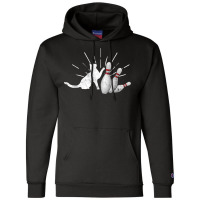 Alley Cat Tipping Pins Funny Bowling T Shirt Champion Hoodie | Artistshot