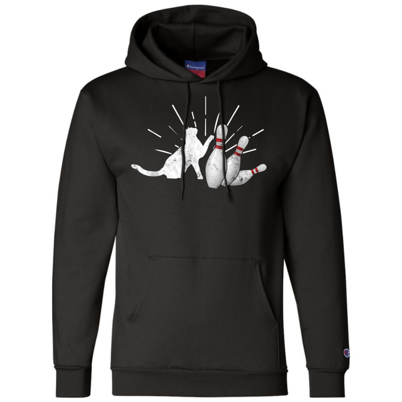 Alley Cat Tipping Pins Funny Bowling T Shirt Champion Hoodie | Artistshot