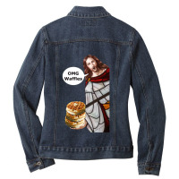 Jesus Omg Waffles Active Ladies Denim Jacket | Artistshot