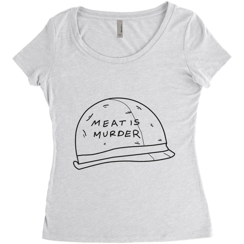 Meat Is Murder Helmet Women's Triblend Scoop T-shirt by cm-arts | Artistshot