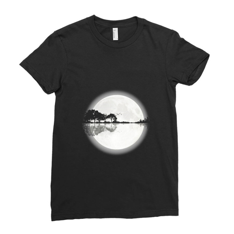 Moonlight Nature Guitar Ladies Fitted T-Shirt by Mollystinnettc | Artistshot