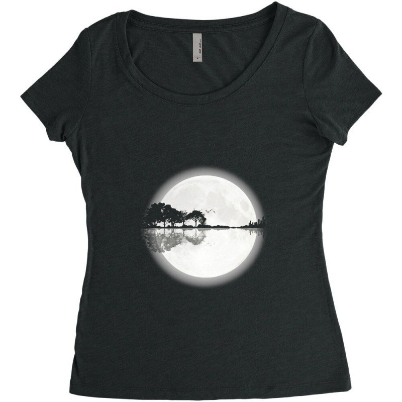 Moonlight Nature Guitar Women's Triblend Scoop T-shirt by Mollystinnettc | Artistshot