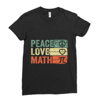 Peace Love Math Vintage Math Nerd Retro Math Teacher Ladies Fitted T-shirt | Artistshot