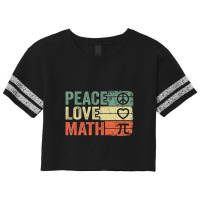 Peace Love Math Vintage Math Nerd Retro Math Teacher Scorecard Crop Tee | Artistshot