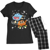 Cn The Amazing World Of Gumball & Darwin Paint Splatter Women's Pajamas Set | Artistshot