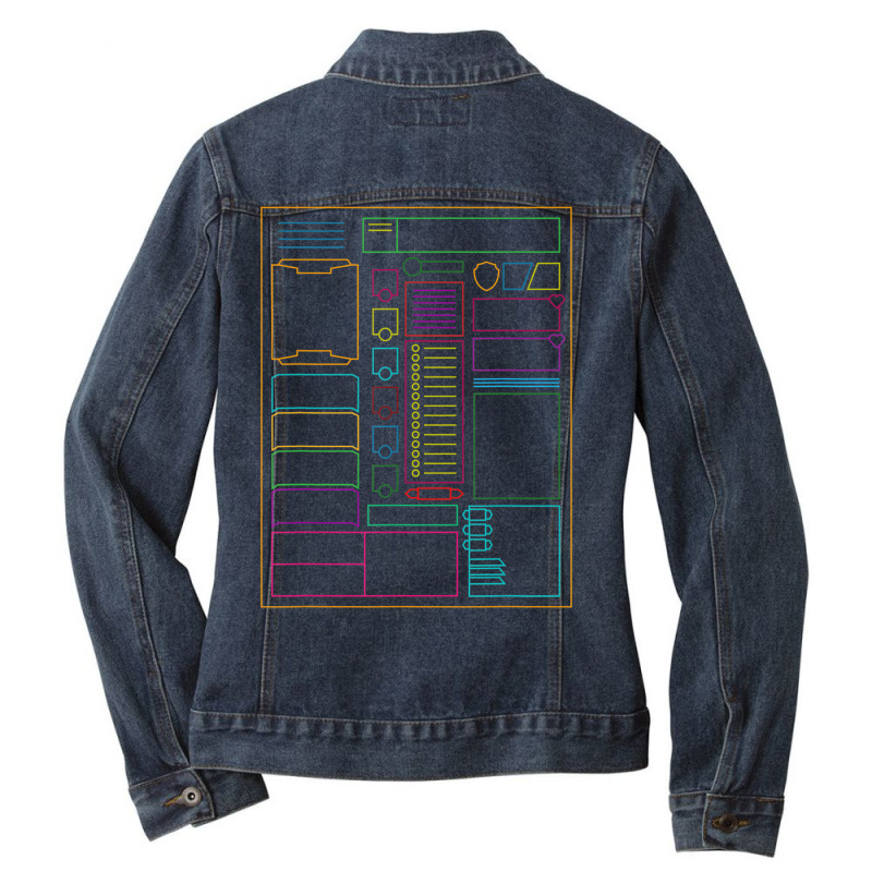 Dungeons Character Sheet Fantasy Rpg Gamer Ladies Denim Jacket by hotoancuong | Artistshot